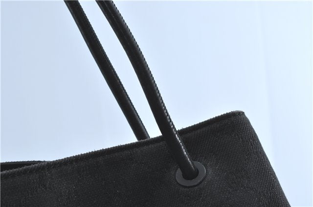 Authentic GUCCI Shoulder Tote Bag GG Canvas Leather 101340 Black G6203