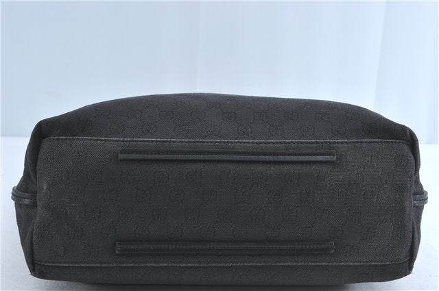 Authentic GUCCI Shoulder Tote Bag GG Canvas Leather 101340 Black G6203