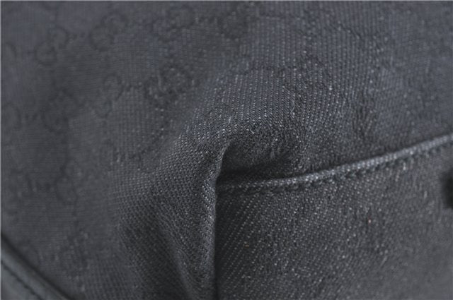 Authentic GUCCI Shoulder Tote Bag GG Canvas Leather 101340 Black G6203