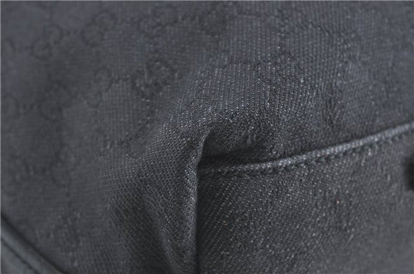 Authentic GUCCI Shoulder Tote Bag GG Canvas Leather 101340 Black G6203