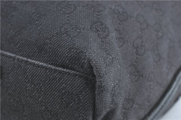 Authentic GUCCI Shoulder Tote Bag GG Canvas Leather 101340 Black G6203