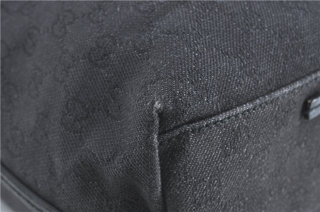 Authentic GUCCI Shoulder Tote Bag GG Canvas Leather 101340 Black G6203