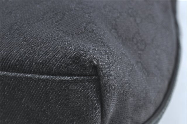 Authentic GUCCI Shoulder Tote Bag GG Canvas Leather 101340 Black G6203