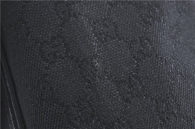 Authentic GUCCI Shoulder Tote Bag GG Canvas Leather 101340 Black G6203