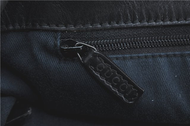 Authentic GUCCI Shoulder Tote Bag GG Canvas Leather 101340 Black G6203