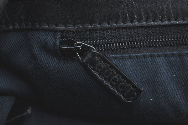 Authentic GUCCI Shoulder Tote Bag GG Canvas Leather 101340 Black G6203