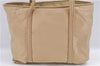 Authentic PRADA Nylon Leather Tote Hand Bag BR0978 Beige G6262