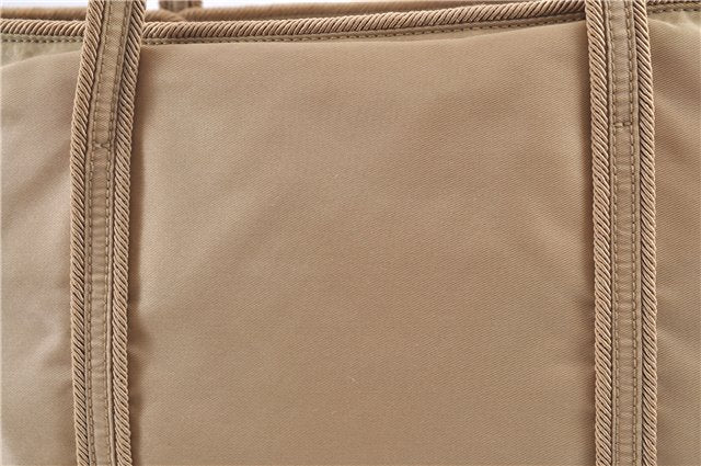 Authentic PRADA Nylon Leather Tote Hand Bag BR0978 Beige G6262