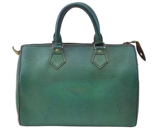 Authentic Louis Vuitton Epi Speedy 25 Hand Boston Bag Green M43014 LV G6300