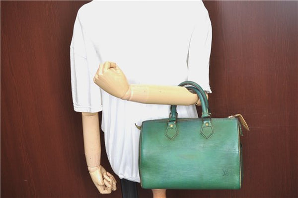 Authentic Louis Vuitton Epi Speedy 25 Hand Boston Bag Green M43014 LV G6300