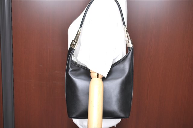 Authentic GUCCI Shoulder Hand Bag Leather 0013814 Black G6580