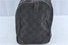 Authentic GUCCI Hand Boston Bag GG Canvas Leather 0000846 Black G6682