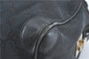 Authentic GUCCI Hand Boston Bag GG Canvas Leather 0000846 Black G6682