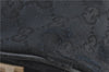 Authentic GUCCI Hand Boston Bag GG Canvas Leather 0000846 Black G6682