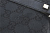 Authentic GUCCI Hand Boston Bag GG Canvas Leather 0000846 Black G6682