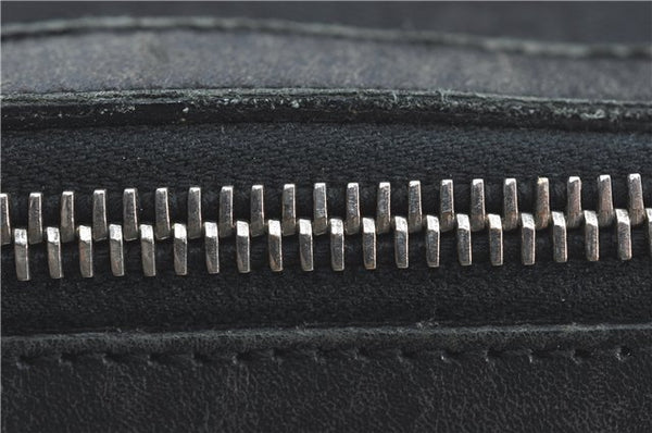 Authentic GUCCI Hand Boston Bag GG Canvas Leather 0000846 Black G6682