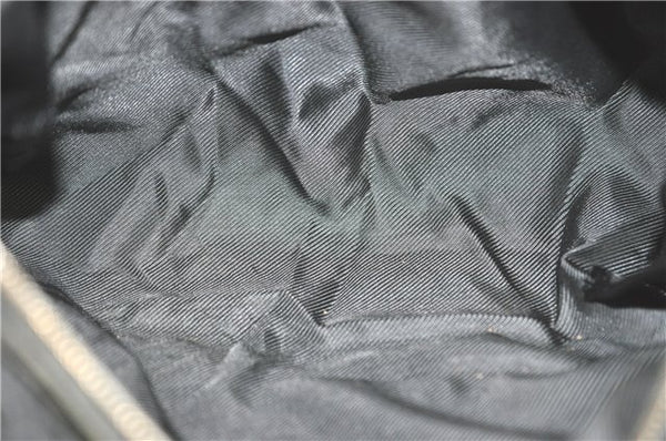 Authentic GUCCI Hand Boston Bag GG Canvas Leather 0000846 Black G6682