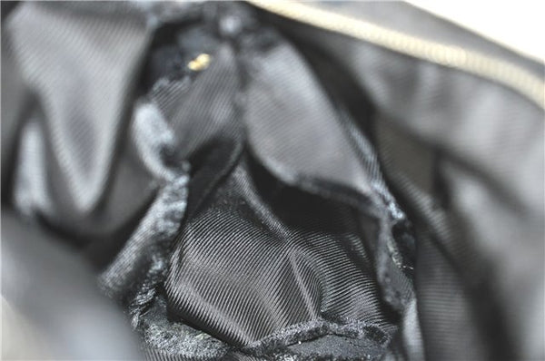 Authentic GUCCI Hand Boston Bag GG Canvas Leather 0000846 Black G6682