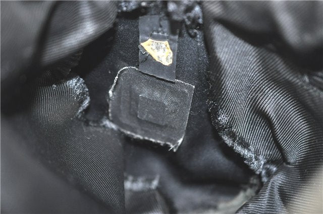 Authentic GUCCI Hand Boston Bag GG Canvas Leather 0000846 Black G6682