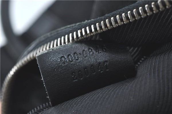 Authentic GUCCI Hand Boston Bag GG Canvas Leather 0000846 Black G6682