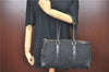 Authentic GUCCI Hand Boston Bag GG Canvas Leather 0000846 Black G6682