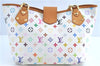 Auth Louis Vuitton Monogram Multicolor Annie GM Tote Bag White M40303 LV G6726