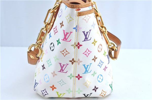 Auth Louis Vuitton Monogram Multicolor Annie GM Tote Bag White M40303 LV G6726