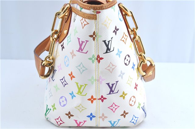 Auth Louis Vuitton Monogram Multicolor Annie GM Tote Bag White M40303 LV G6726