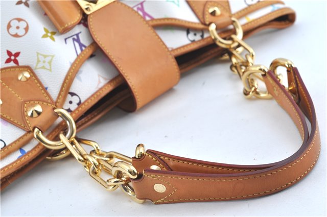 Auth Louis Vuitton Monogram Multicolor Annie GM Tote Bag White M40303 LV G6726