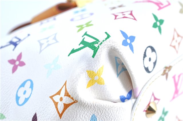 Auth Louis Vuitton Monogram Multicolor Annie GM Tote Bag White M40303 LV G6726