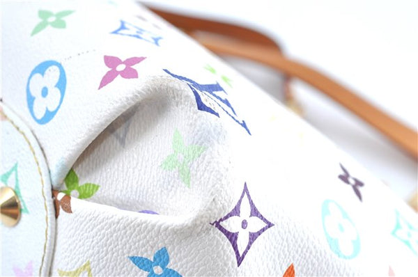 Auth Louis Vuitton Monogram Multicolor Annie GM Tote Bag White M40303 LV G6726