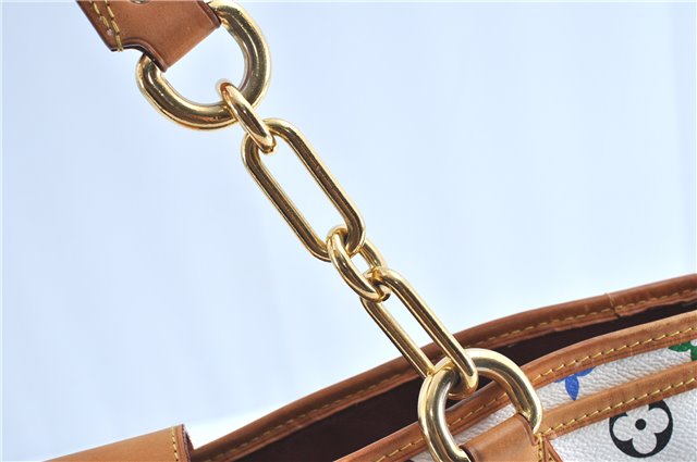 Auth Louis Vuitton Monogram Multicolor Annie GM Tote Bag White M40303 LV G6726