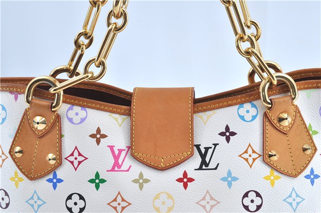 Auth Louis Vuitton Monogram Multicolor Annie GM Tote Bag White M40303 LV G6726
