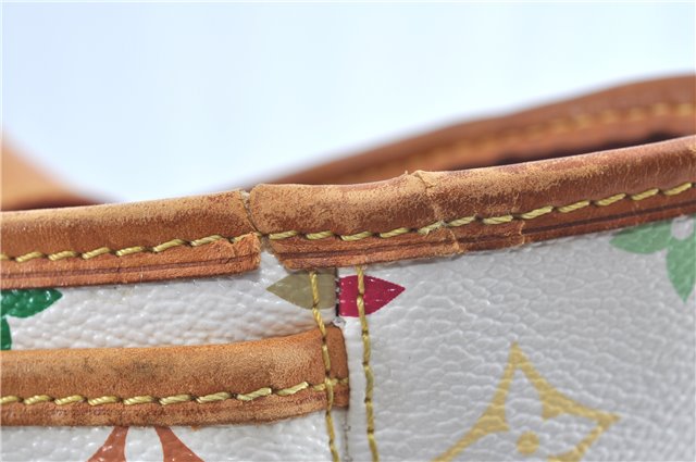 Auth Louis Vuitton Monogram Multicolor Annie GM Tote Bag White M40303 LV G6726