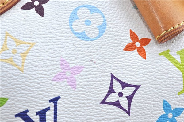 Auth Louis Vuitton Monogram Multicolor Annie GM Tote Bag White M40303 LV G6726