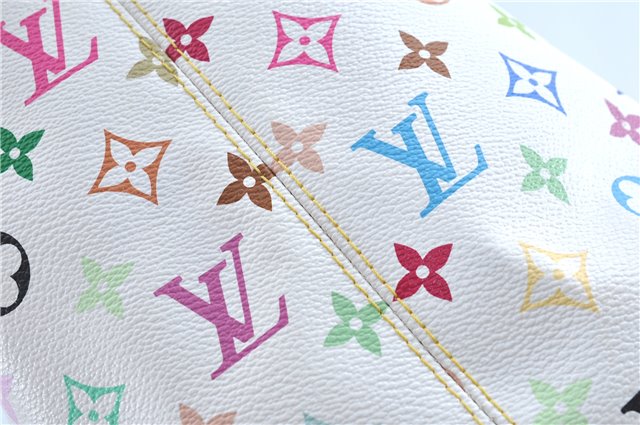 Auth Louis Vuitton Monogram Multicolor Annie GM Tote Bag White M40303 LV G6726