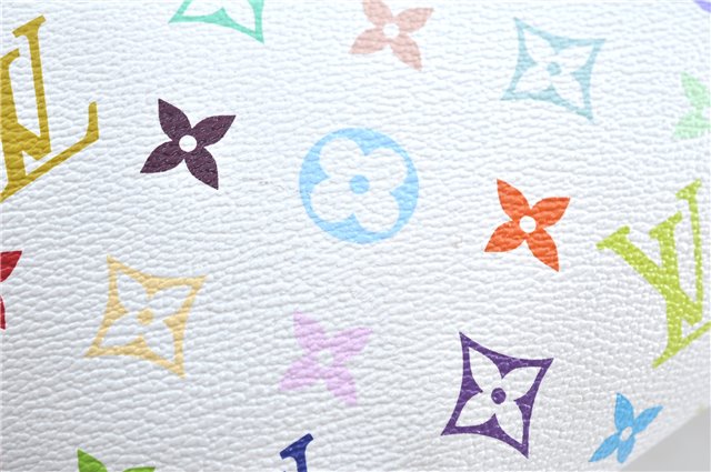 Auth Louis Vuitton Monogram Multicolor Annie GM Tote Bag White M40303 LV G6726