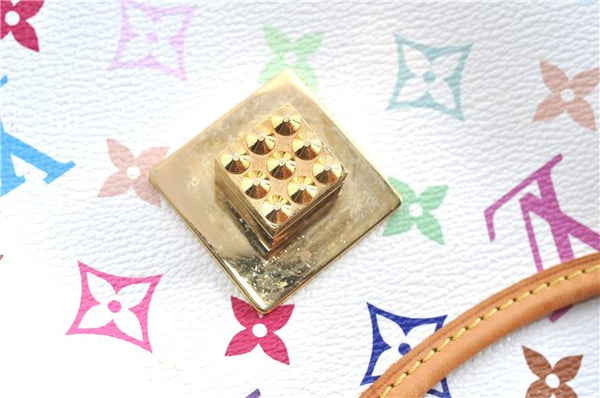 Auth Louis Vuitton Monogram Multicolor Annie GM Tote Bag White M40303 LV G6726