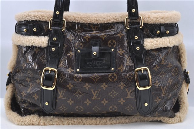 Auth Louis Vuitton Monogram Shearing Thunder Shoulder Tote Bag M95573 LV G6774