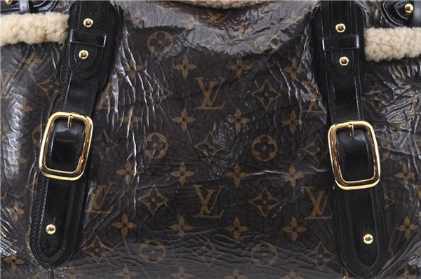 Auth Louis Vuitton Monogram Shearing Thunder Shoulder Tote Bag M95573 LV G6774