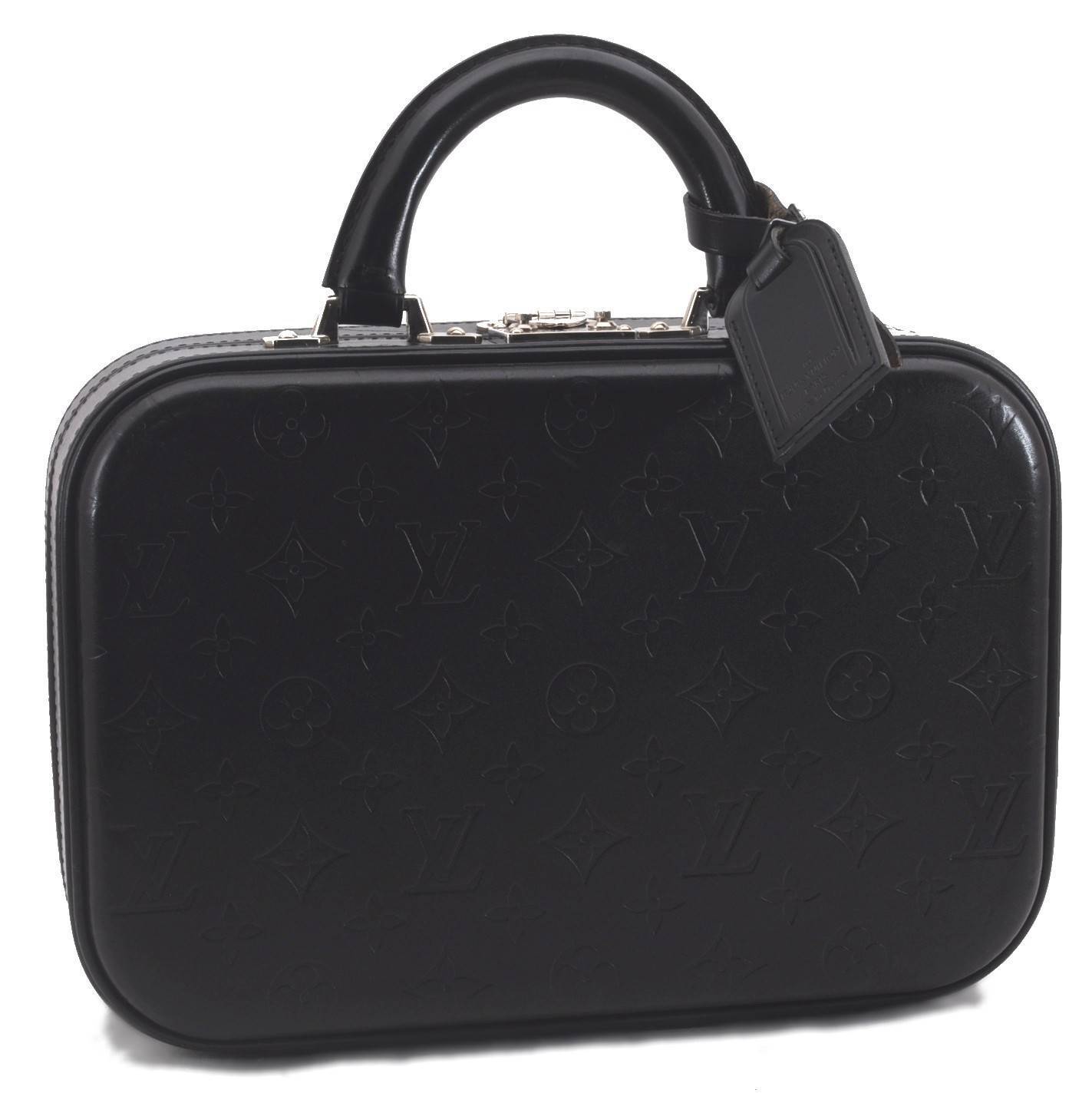 Auth LOUIS VUITTON Monogram Glace Valisette PM Hand Bag Black M92235 LV G6782