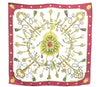 Authentic HERMES Carre 90 Scarf "LES CLES" Silk Bordeaux Red G6833