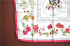 Authentic HERMES Carre 90 Scarf "Quai aux Fleurs" Silk Pink White G6905