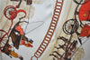 Authentic HERMES Carre 90 Scarf "LA PROMENADE DE LONGCHAMPS" Silk Beige G6925