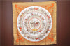 Authentic HERMES Carre 90 Scarf "LA PROMENADE DE LONGCHAMPS" Silk Beige G6925