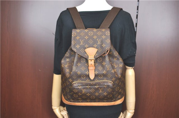 Authentic Louis Vuitton Monogram Montsouris GM Backpack M51135 LV G7333