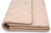 Authentic CHANEL Calf Skin Bicolore CC Logo Long Wallet Purse Ivory G7351