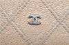 Authentic CHANEL Calf Skin Bicolore CC Logo Long Wallet Purse Ivory G7351