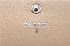 Authentic CHANEL Calf Skin Bicolore CC Logo Long Wallet Purse Ivory G7351