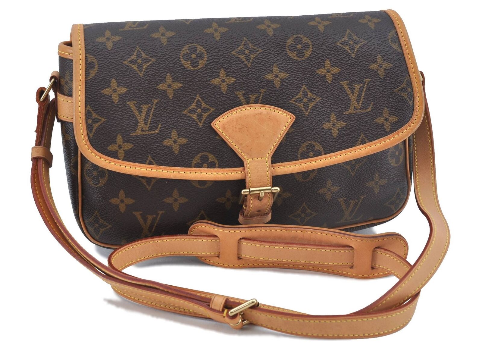 Authentic LOUIS VUITTON Monogram Sologne Shoulder Cross Body Bag M42250 LV G7625